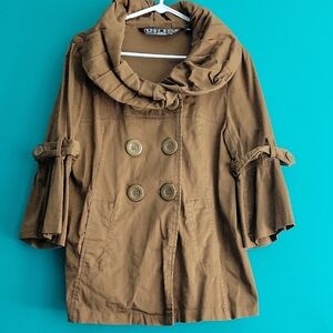 Brown Double-Breasted Women's Jacket